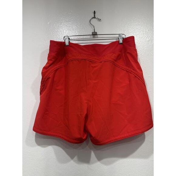 Lands End Red Swim Shorts Women's Size 16 Built In Brief Quick Dry Vacation - Picture 5 of 10